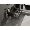 Mexen Rivel Badezimmerschrank 80 cm mit Waschbecken Otis, 1 Schublade, geriffelt, schwarzmatt - 91A20-08023-1-BF71-W18M71