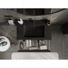 Mexen Rivel Badezimmerschrank 80 cm mit Waschbecken Otis, 1 Schublade, geriffelt, schwarzmatt - 91A20-08023-1-BF71-W18M71