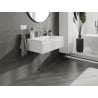 Mexen Rivel 80 cm Badezimmer-Unterschrank mit Waschbecken Vela, 1 Schublade, geriffelt, Weiß Matt - 91A20-08023-1-BF01-W23M01