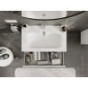 Mexen Rivel 80 cm Badezimmer-Unterschrank mit Waschbecken Vela, 1 Schublade, geriffelt, Weiß Matt - 91A20-08023-1-BF01-W23M01