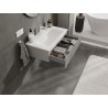 Mexen Rivel Badezimmerschrank 80 cm mit Waschbecken Vela, 1 Schublade, geriffelt, grau matt/weiß matt