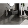 Mexen Rivel Badezimmermöbel 80 cm mit Waschtisch Vela, 1 Schublade, geriffelt, schwarz matt - 91A20-08023-1-BF71-W23M71