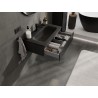 Mexen Rivel Badezimmermöbel 80 cm mit Waschtisch Vela, 1 Schublade, geriffelt, schwarz matt - 91A20-08023-1-BF71-W23M71