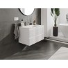 Mexen Rivel Badezimmerschrank 80 cm mit Waschbecken Otis, 2 Schubladen, geriffelt, weiß matt - 91A20-08047-2-BFF01-W18M01