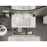 Mexen Rivel Badezimmerschrank 80 cm mit Waschbecken Otis, 2 Schubladen, geriffelt, weiß matt - 91A20-08047-2-BFF01-W18M01