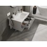 Mexen Rivel Badezimmerschrank 80 cm mit Waschbecken Otis, 2 Schubladen, gerillt, grau matt/weiß matt