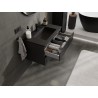 Mexen Rivel Badezimmerschrank 80 cm mit Waschbecken Otis, 2 Schubladen, geriffelt, schwarz matt - 91A20-08047-2-BFF71-W18M71