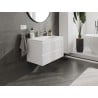 Mexen Rivel Badezimmermöbel 80 cm mit Waschbecken Vela, 2 Schubladen, geriffelt, weiß matt - 91A20-08047-2-BFF01-W23M01