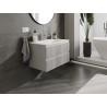 Mexen Rivel Badezimmerschrank 80 cm mit Waschbecken Vela, 2 Schubladen, gerillt, graumatt/weißmatt - 91A20-08047-2-BFF62-W23M01