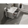 Mexen Rivel Badezimmerschrank 80 cm mit Waschbecken Vela, 2 Schubladen, gerillt, graumatt/weißmatt - 91A20-08047-2-BFF62-W23M01