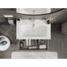 Mexen Rivel Badezimmerschrank 80 cm mit Waschbecken Vela, 2 Schubladen, gerillt, graumatt/weißmatt - 91A20-08047-2-BFF62-W23M01