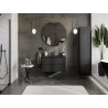 Mexen Rivel Badschrank 80 cm mit Waschbecken Vela, 2 Schubladen, geriffelt, schwarz matt - 91A20-08047-2-BFF71-W23M71