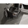 Mexen Rivel Badschrank 80 cm mit Waschbecken Vela, 2 Schubladen, geriffelt, schwarz matt - 91A20-08047-2-BFF71-W23M71