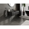 Mexen Rivel Badezimmerschrank 90 cm mit Waschbecken Otis, 1 Schublade, gerippt, schwarz matt - 91A20-09023-1-BF71-W18M71