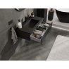 Mexen Rivel Badezimmerschrank 90 cm mit Waschbecken Otis, 1 Schublade, geriffelt, schwarz matt - 91A20-09023-1-BF71-W18M71