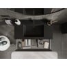 Mexen Rivel Badezimmerschrank 90 cm mit Waschbecken Otis, 1 Schublade, gerippt, schwarz matt - 91A20-09023-1-BF71-W18M71