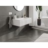 Mexen Rivel Badezimmerunterschrank 90 cm mit Waschbecken Vela, 1 Schublade, geriffelt, weiß matt - 91A20-09023-1-BF01-W23M01