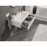 Mexen Rivel Badezimmerunterschrank 90 cm mit Waschbecken Vela, 1 Schublade, geriffelt, weiß matt - 91A20-09023-1-BF01-W23M01