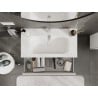 Mexen Rivel Badezimmerunterschrank 90 cm mit Waschbecken Vela, 1 Schublade, geriffelt, weiß matt - 91A20-09023-1-BF01-W23M01