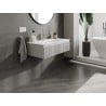 Mexen Rivel Badezimmermöbel 90 cm mit Waschbecken Vela, 1 Schublade, geriffelt, grau matt/weiß matt - 91A20-09023-1-BF62-W23M01