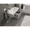 Mexen Rivel Badezimmermöbel 90 cm mit Waschbecken Vela, 1 Schublade, geriffelt, grau matt/weiß matt - 91A20-09023-1-BF62-W23M01