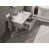 Mexen Rivel Badezimmerschrank 90 cm mit Waschbecken Vela, 1 Schublade, geriffelt, grau matt/weiß matt