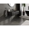 Mexen Rivel Badezimmerschrank 90 cm mit Waschbecken Vela, 1 Schublade, geriffelt, schwarz matt - 91A20-09023-1-BF71-W23M71