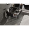 Mexen Rivel Badezimmerschrank 90 cm mit Waschbecken Vela, 1 Schublade, geriffelt, schwarz matt - 91A20-09023-1-BF71-W23M71