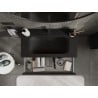 Mexen Rivel Badezimmerschrank 90 cm mit Waschbecken Vela, 1 Schublade, geriffelt, schwarz matt - 91A20-09023-1-BF71-W23M71