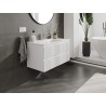 Mexen Rivel Badezimmerunterschrank 90 cm mit Waschbecken Otis, 2 Schubladen, geriffelt, weiß matt - 91A20-09047-2-BFF01-W18M01