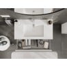Mexen Rivel Badezimmerunterschrank 90 cm mit Waschbecken Otis, 2 Schubladen, geriffelt, weiß matt - 91A20-09047-2-BFF01-W18M01