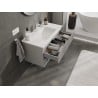 Mexen Rivel Badezimmerschrank 90 cm mit Waschbecken Otis, 2 Schubladen, gerillt, grau matt/weiß matt