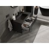 Mexen Rivel Badezimmerschrank 90 cm mit Waschbecken Otis, 2 Schubladen, geriffelt, Schwarz matt - 91A20-09047-2-BFF71-W18M71
