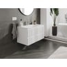 Mexen Rivel Badezimmerschrank 90 cm mit Waschbecken Vela, 2 Schubladen, geriffelt, weiß matt - 91A20-09047-2-BFF01-W23M01