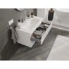 Mexen Rivel Badezimmerschrank 90 cm mit Waschbecken Vela, 2 Schubladen, geriffelt, weiß matt - 91A20-09047-2-BFF01-W23M01