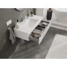 Mexen Rivel Badezimmerunterschrank 100 cm mit Waschbecken Otis, 1 Schublade, gerillt, mattweiß - 91A20-10023-1-BF01-W18M01