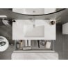 Mexen Rivel Badezimmerunterschrank 100 cm mit Waschbecken Otis, 1 Schublade, gerillt, mattweiß - 91A20-10023-1-BF01-W18M01