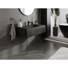 Mexen Rivel Badezimmerschrank 100 cm mit Waschbecken Otis, 1 Schublade, geriffelt, schwarz matt - 91A20-10023-1-BF71-W18M71