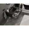 Mexen Rivel Badezimmerschrank 100 cm mit Waschbecken Otis, 1 Schublade, gerillt, schwarz matt - 91A20-10023-1-BF71-W18M71