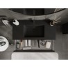Mexen Rivel Badezimmerschrank 100 cm mit Waschbecken Otis, 1 Schublade, geriffelt, schwarz matt - 91A20-10023-1-BF71-W18M71