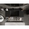 Mexen Rivel Badezimmerschrank 100 cm mit Waschbecken Otis, 1 Schublade, gerillt, schwarz matt - 91A20-10023-1-BF71-W18M71