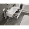 Mexen Rivel Badezimmerschrank 100 cm mit Waschbecken Vela, 1 Schublade, geriffelt, weiß matt - 91A20-10023-1-BF01-W23M01