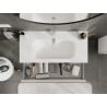Mexen Rivel Badezimmerschrank 100 cm mit Waschbecken Vela, 1 Schublade, geriffelt, weiß matt - 91A20-10023-1-BF01-W23M01