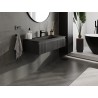 Mexen Rivel Badezimmer-Schrank 100 cm mit Waschbecken Vela, 1 Schublade, geriffelt, schwarz matt - 91A20-10023-1-BF71-W23M71