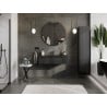 Mexen Rivel Badezimmer-Schrank 100 cm mit Waschbecken Vela, 1 Schublade, geriffelt, schwarz matt - 91A20-10023-1-BF71-W23M71