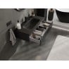Mexen Rivel Badezimmer-Schrank 100 cm mit Waschbecken Vela, 1 Schublade, geriffelt, schwarz matt - 91A20-10023-1-BF71-W23M71