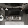 Mexen Rivel Badezimmer-Schrank 100 cm mit Waschbecken Vela, 1 Schublade, geriffelt, schwarz matt - 91A20-10023-1-BF71-W23M71