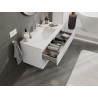 Mexen Rivel Badezimmerschrank 100 cm mit Waschbecken Otis, 2 Schubladen, geriffelt, weiß matt - 91A20-10047-2-BFF01-W18M01