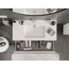 Mexen Rivel Badezimmerschrank 100 cm mit Waschbecken Otis, 2 Schubladen, geriffelt, weiß matt - 91A20-10047-2-BFF01-W18M01