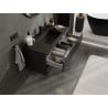 Mexen Rivel Badezimmerschrank 100 cm mit Waschbecken Otis, 2 Schubladen, geriffelt, schwarz matt - 91A20-10047-2-BFF71-W18M71